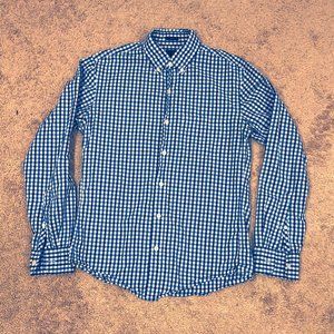 Royal Blue Checkered Slim J. Crew Button Up